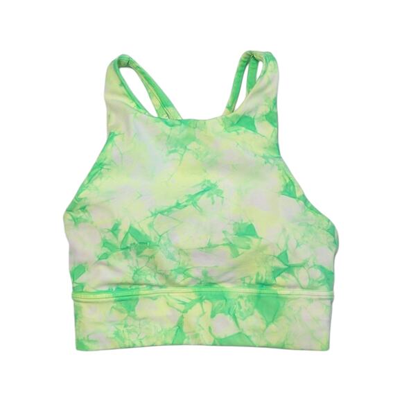 lululemon athletica Other - Lululemon Energy Bra High Neck Long Line Shibori Green Tie Dye WOmens 4 Sports